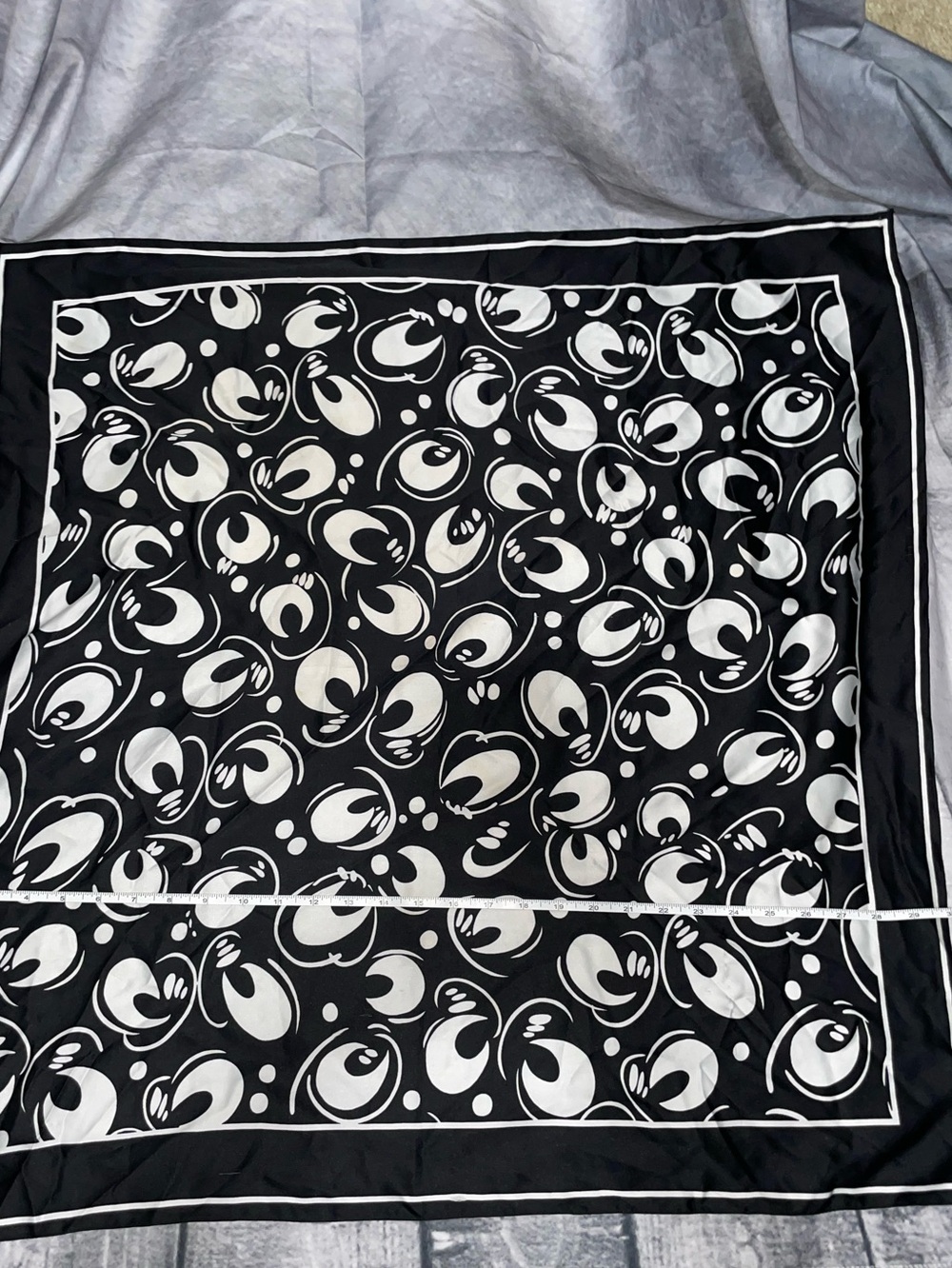 Black and White Abstract Pattern Scarf. Made in Italy